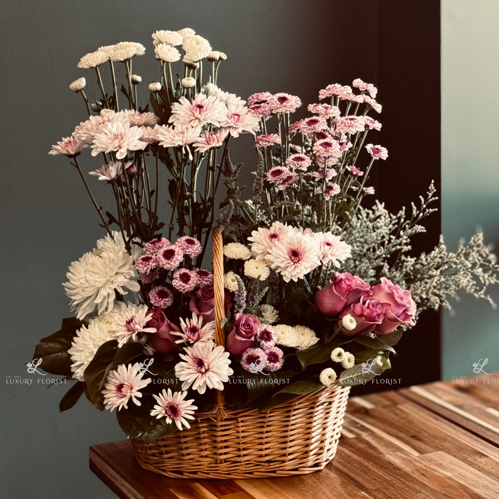 elegant basket flowers