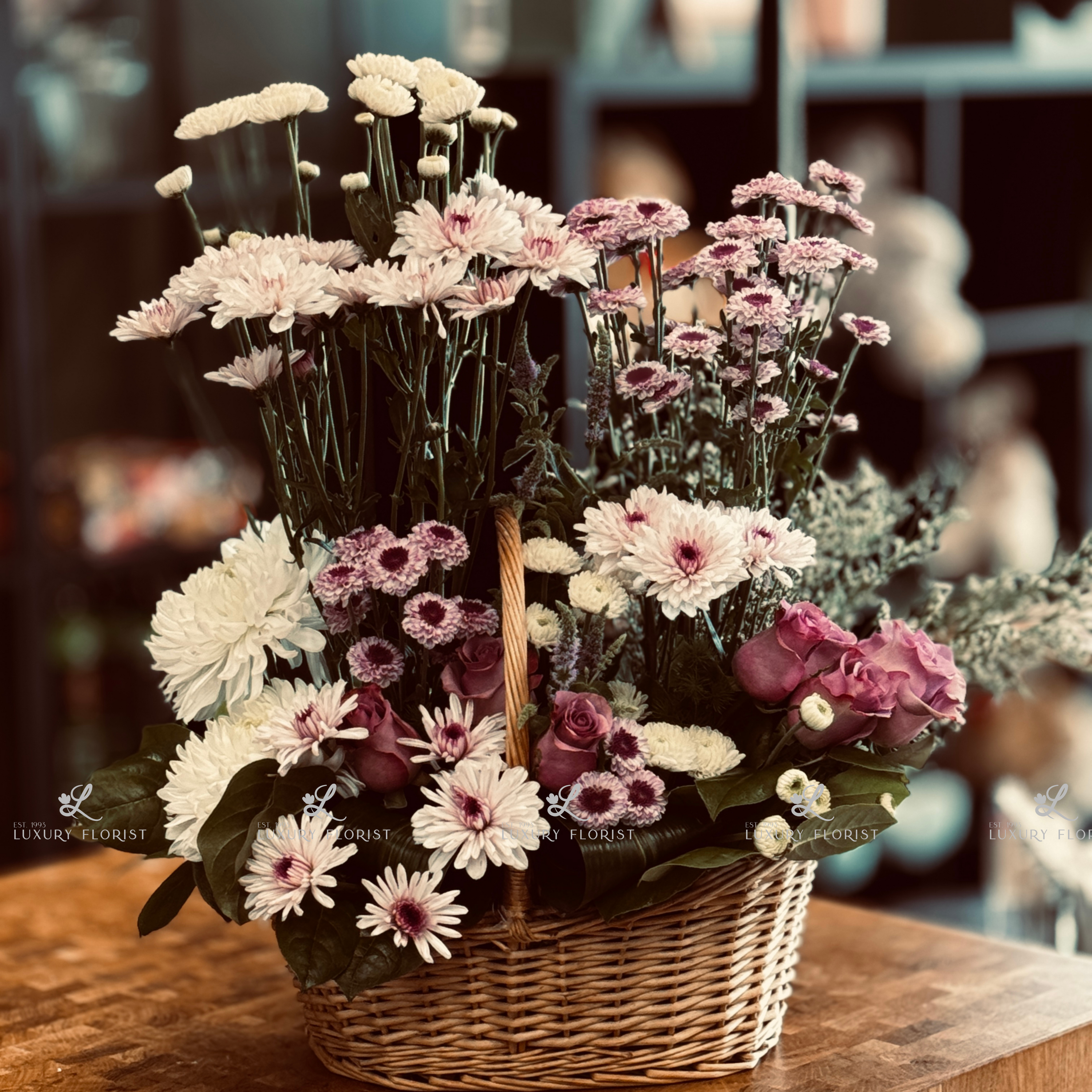 elegant basket flowers